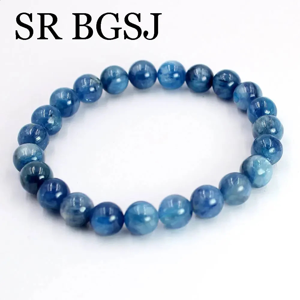 8-9mm Wholesale Jewelry Natural Gemstone Adjustable Sapphire Womens Jewelry Bracelet 7-8 inches 241018