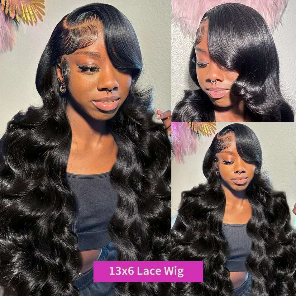 Tewjig Body Wave 30 32 Inch 4x4 Closure Glueless Human Hair 200 Density 13x4 Hd Transparent Lace Front Wigs Black Women