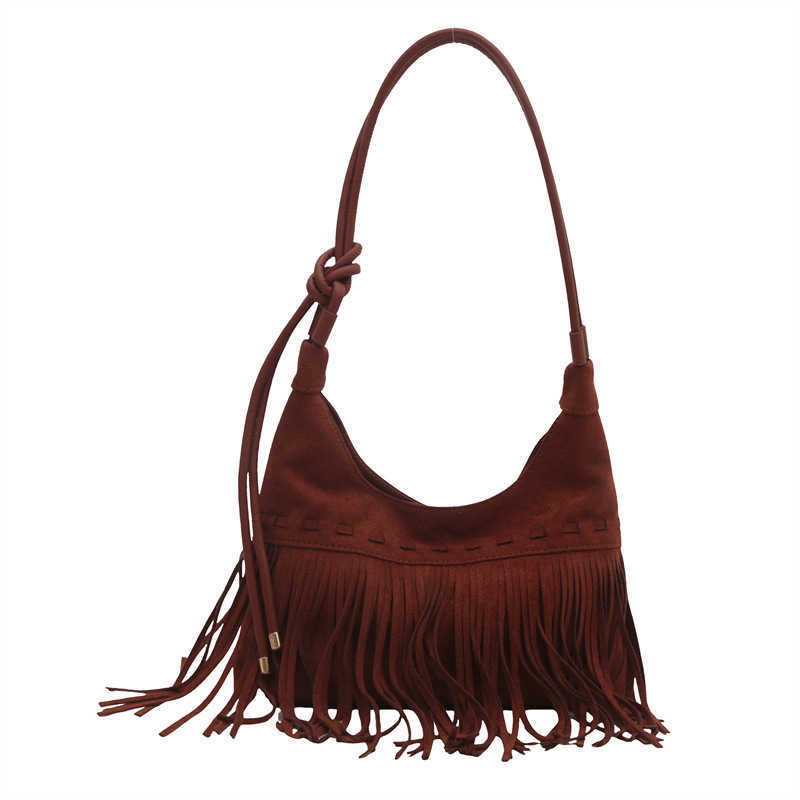 CMM Autumn Winter New Suede Tassel Trendy Shoulder Bag Fashion Texture Crossbody Bag Simple Womens Bag
