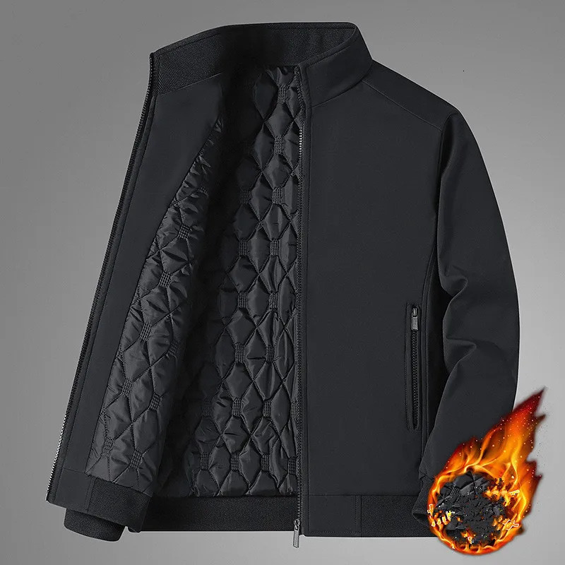 Winter Fleece Thick Jacket Men Warm Grey Windbreaker Fur Collar Coat Plus Size High Quality Fashion Lamb Wool Parka 241018