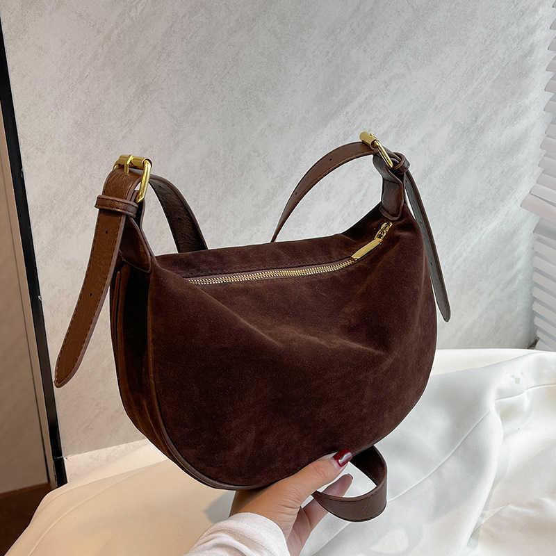 CMM Texture Suede Bag for Women Autumn and Winter New Fashion Trend Shoulder Bag Casual Crossbody Dumpling Bag