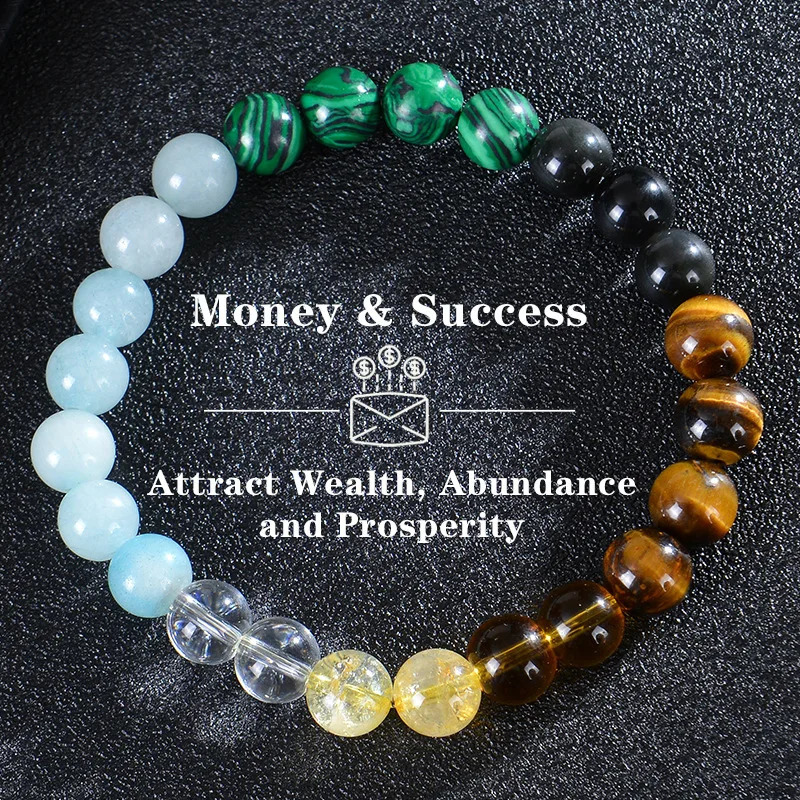 Money Success Bracelet Womens Gemstone Natural Stone Tiger Eye Aventurine Retro Jewelry Bracelet Fashion Boyfriend Gift 241018