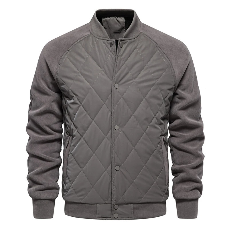 Winter Warm Padded Cotton Jackets Mens Fashionable Patchwork Fleece Jacket Streetwear Men Autumn Casual Stand Collar Outerwear 241018