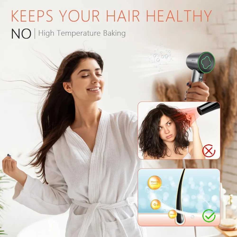 Hair dryer 1500W 110000 RPM brushless motor negative ion high-speed hair dryer low noise 200 million negative ions W241018