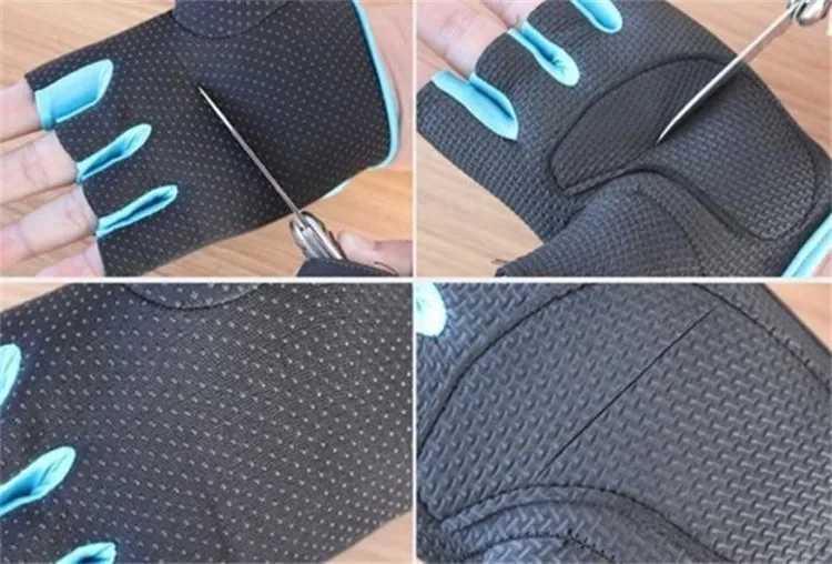 Anti slip weight half finger womens gym gloves womens fitness weightlifting finger glovesW241018