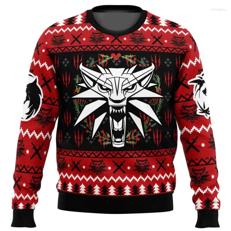 Christmas Monster Wizard Ugly Sweater Anime Pullover Men's Hoodies