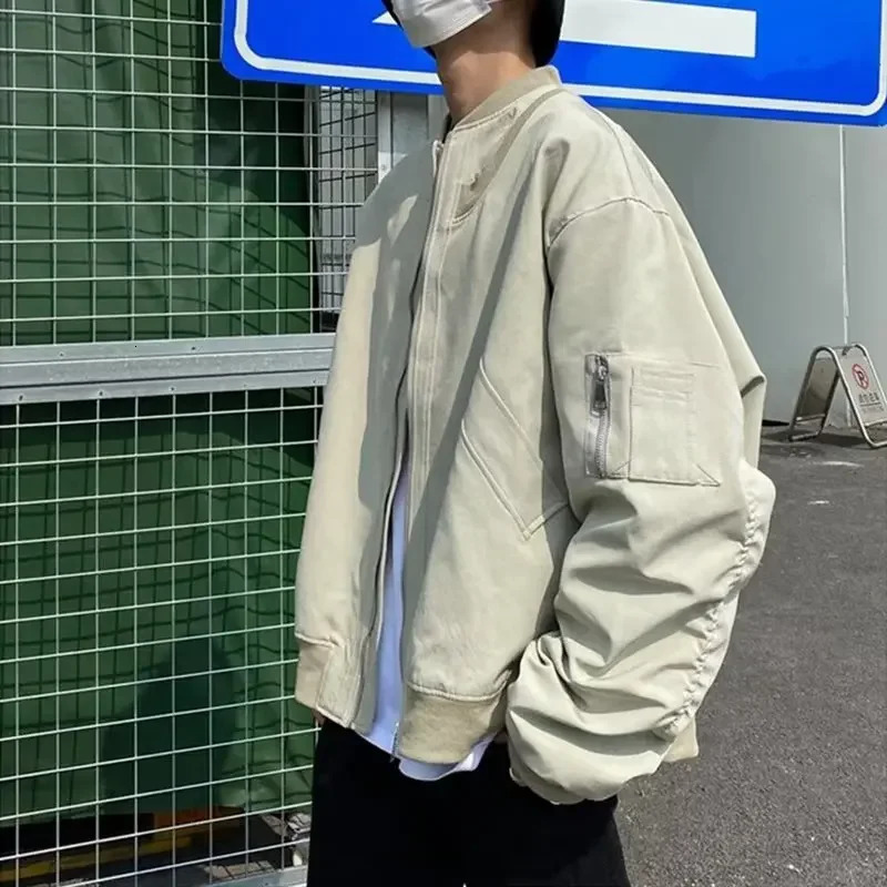 American Style Highend Feelbomber Jacket For Men Loosefit Casual Fashion Cityboy Workwear Top Baseball 241018