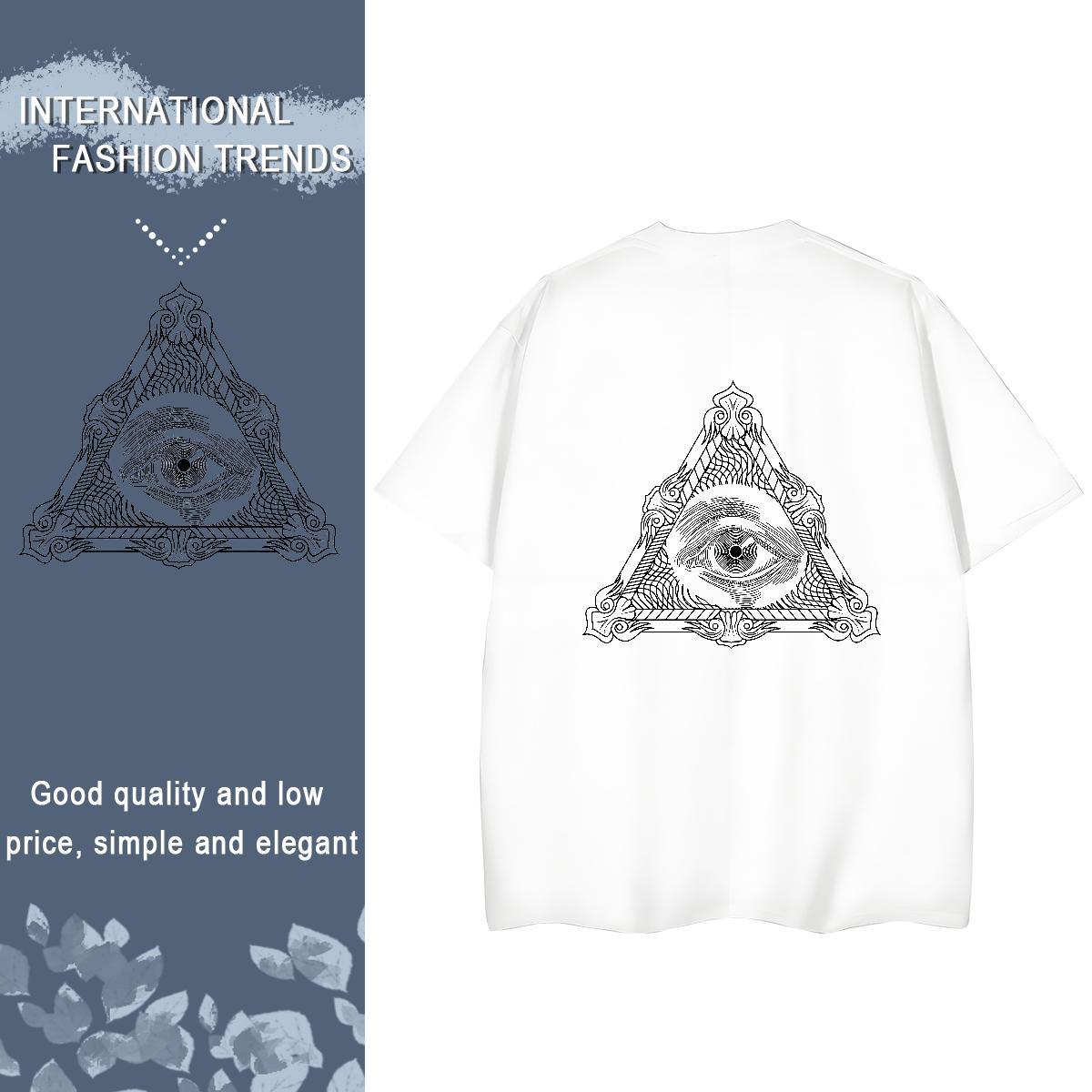 TOP Quality T shirt 230g 100% Cotton Breathable Summer Casual eye of the devil Unisex Tshirts Comfortable DIY Printed Clothes Shirt