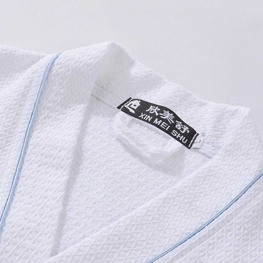 100% Cotton Waffle Bathrobe Men Women Sleepwear Couple Spring Summer Long Bride Bathrobe Sleep Lounge Robe Kimono Nightwear GownXJ241018