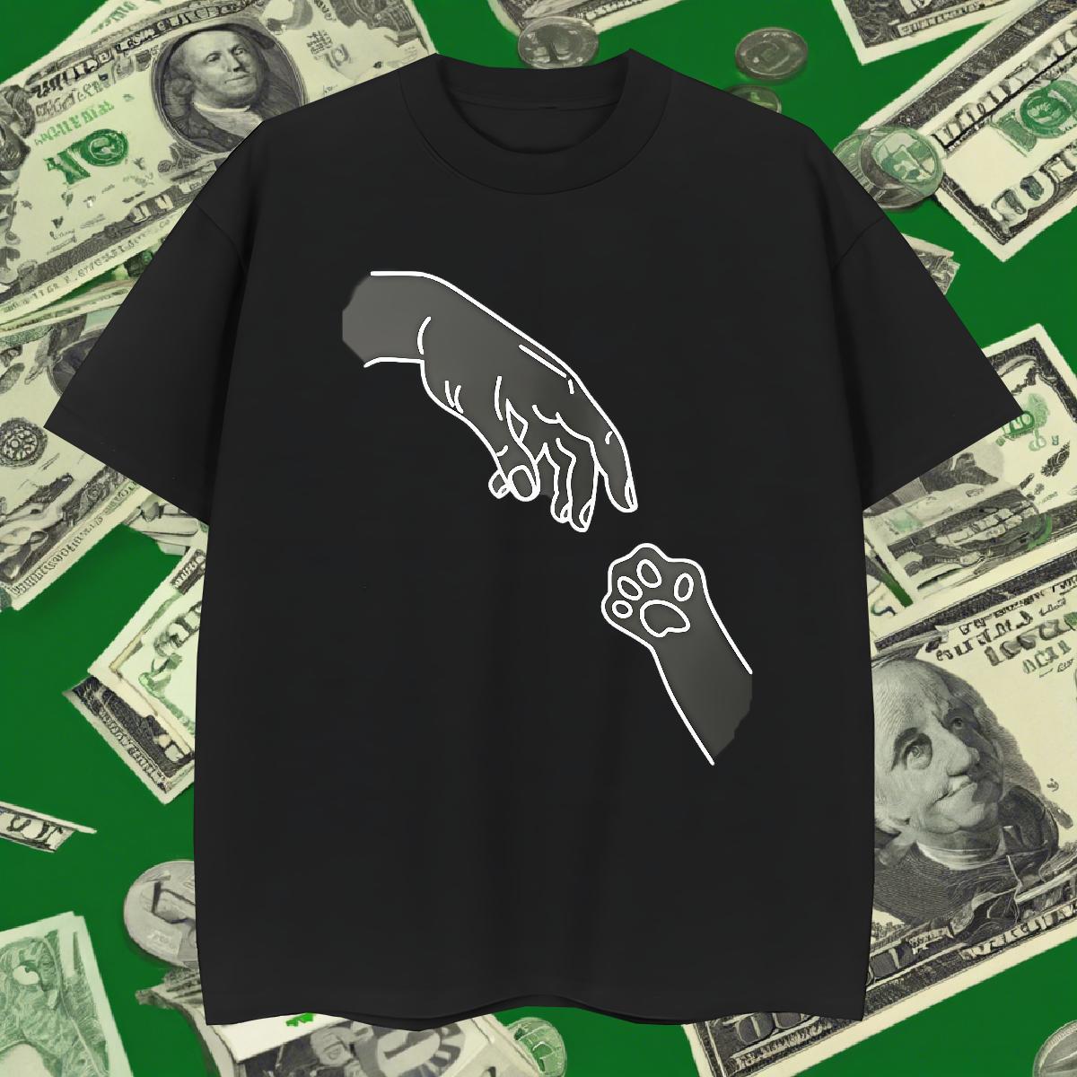 Free Shipping T shirt 230g Cotton hands Casual DIY Printed Breathable Tshirts Customized Tops Tees