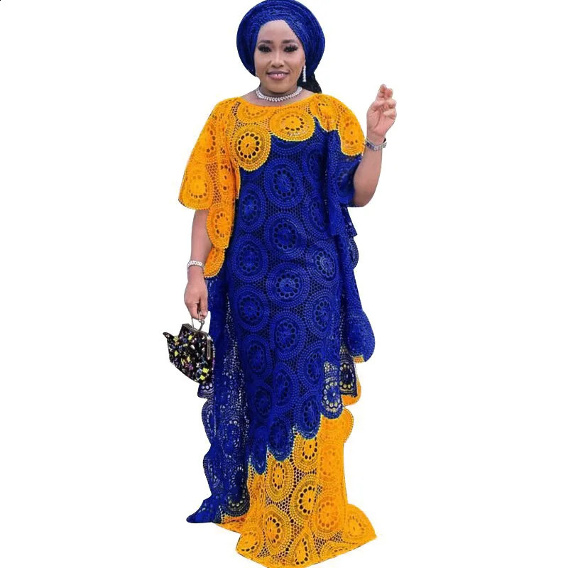 African Party Womens Elegant Lace African Clothing Muslim Fashion Abayas Dashiki Robe Kaftan Long Maxi Dress 241017