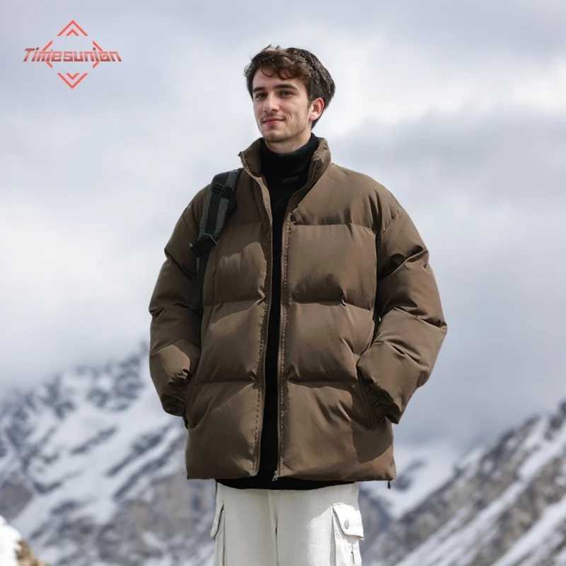 Harajuku Y2k Men Warm Parkas Winter Coat Solid Color Cotton Oversize Male Winter Jackets Windbreaker Padded Coat Woman Parkas LX241018