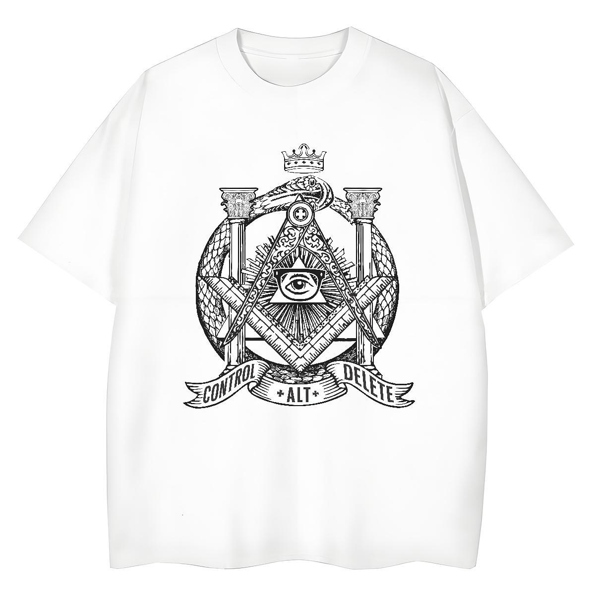 Fashion Casual Woman T Shirts 230g 100% Cotton O Neck Short Sleeves Casual Sport eye of the devil Couples T Shirts Popular Black Oversized Tops