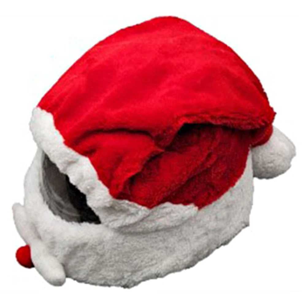 BeanieSkull Caps Interesting Santa Claus bicycle helmet Christmas motorcycle helmet cover plush Christmas hat Santa Claus racing hat Merry Christma Y2
