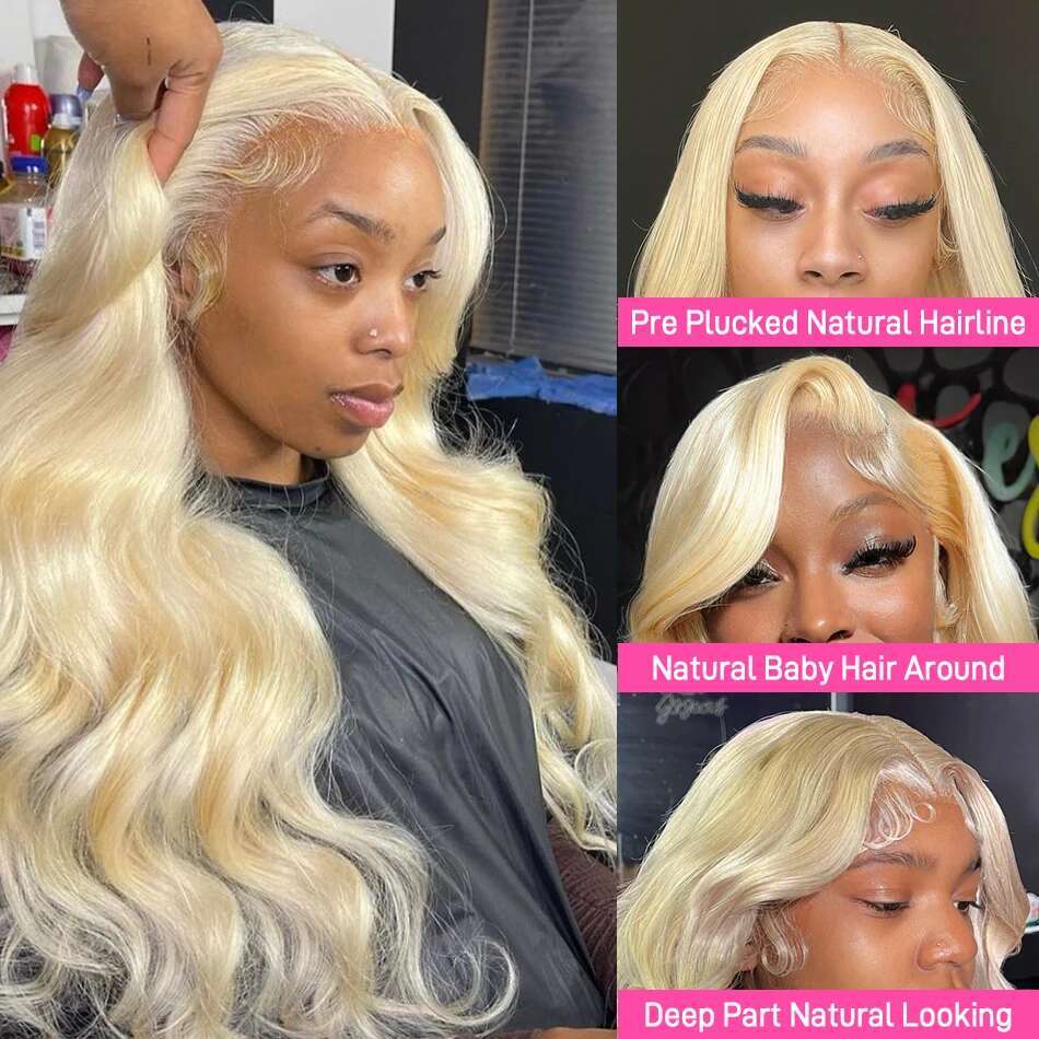 200 Density Body Wave HD Transparent 613 Honey Blonde 13x5 30Inch 13x6 Front Human Hair 13x4 Lace Frontal Wig Brazilian