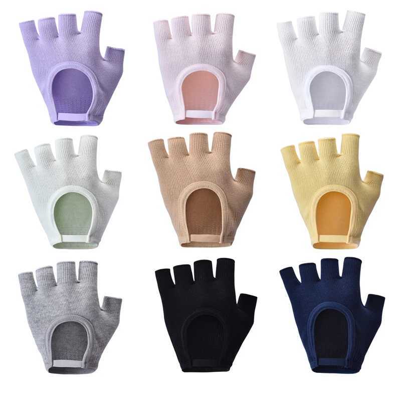 Womens Non slip Yoga Gloves Cotton Half Finger Gloves Breathable Outdoor Bicycle Bicyc Pilates Sports Fishing GlovesW241018111