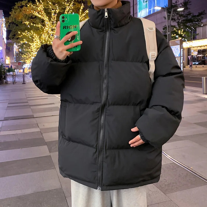 Street Clothing Winter Vintage Parkas Jacket Mens Solid Color Bubble Jacket Extra Large Warm Jacket Korean Fashion Puff Mens Jacket 241007