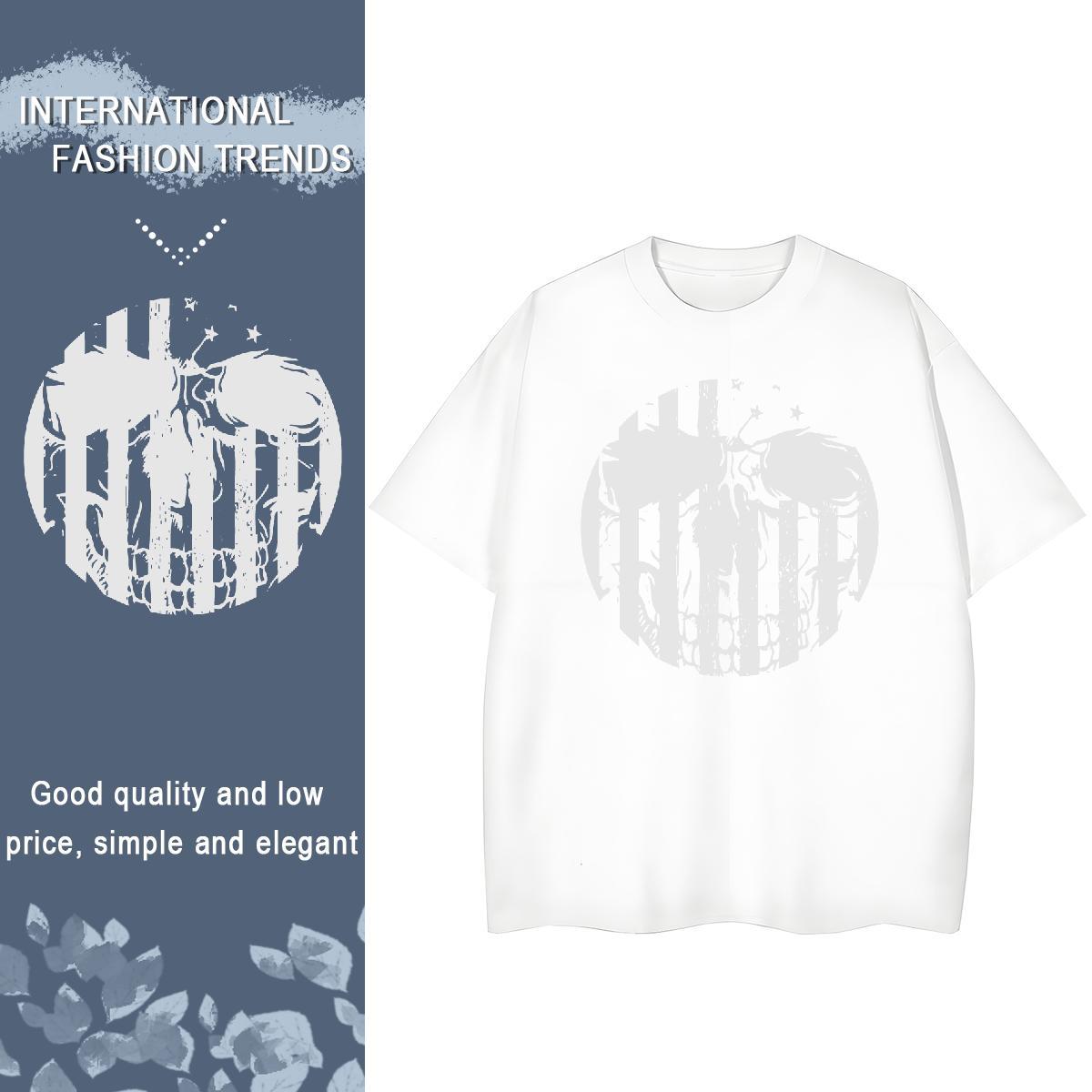 Custom T shirt 230g Pure Cotton Breathable Soft Summer Casual skull Women Tees Popular Cartoon Anime Clothes