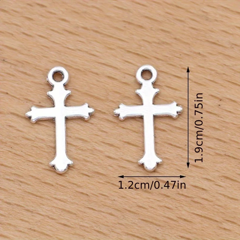 20pcs Silver Plated Cross Charms Pendants for Jewelry Making Bracelet DIY Handmade Necklace Earrings Accessories 241010