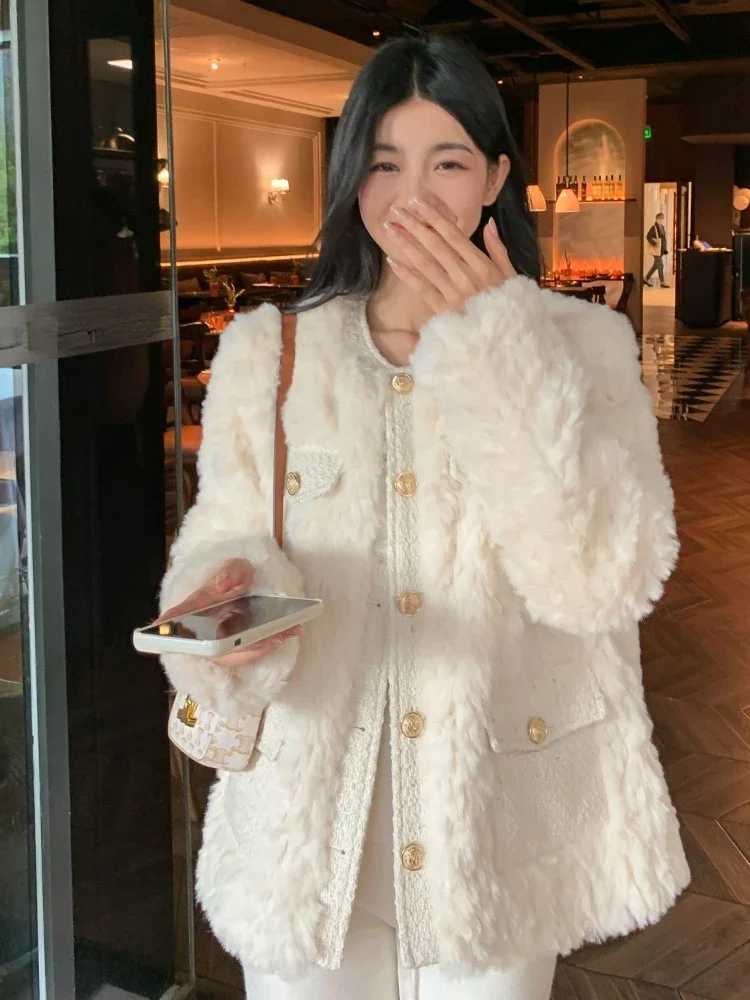 Womens Fur Coat Autumn Winter New Korean Fashion Imitation Lamb Wool Versatile Jacket Casual Loose Thickened Warm Women CoatsX241018