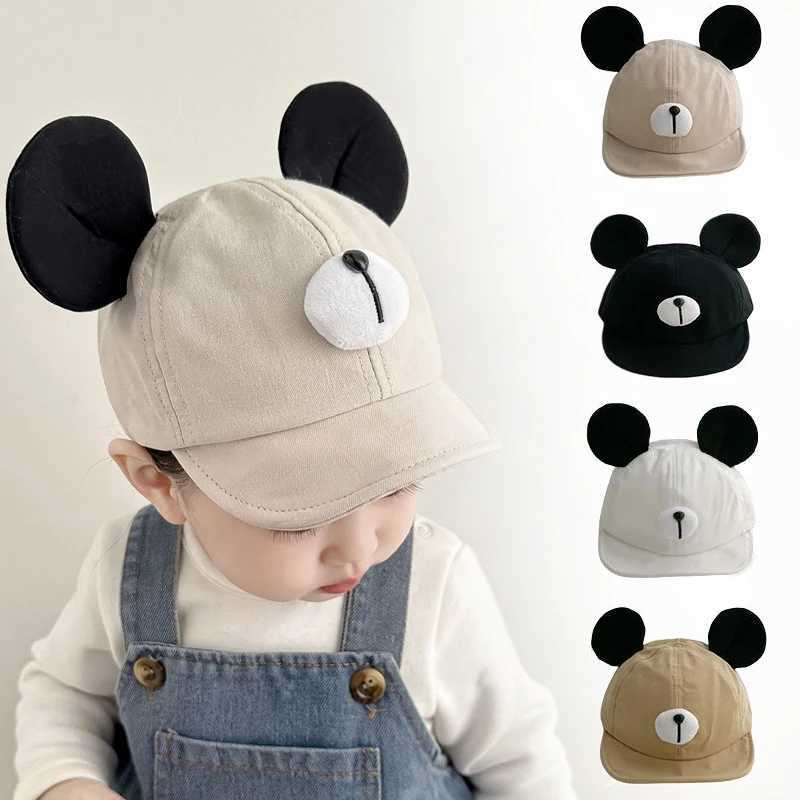 Cute Bear Ear Baby Hat Kids Boy Girl Soft Cotton Peaked Bonnet Caps Children Casual Sun Visor Hats LX241018