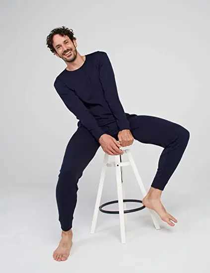 Men's Thermal Underwear Mens Merino Wool Base Set Bicycle 170G Lightweight 95% Wool Hot Underwear Winter Cashmere Set Mens Merino Top and Bottom 