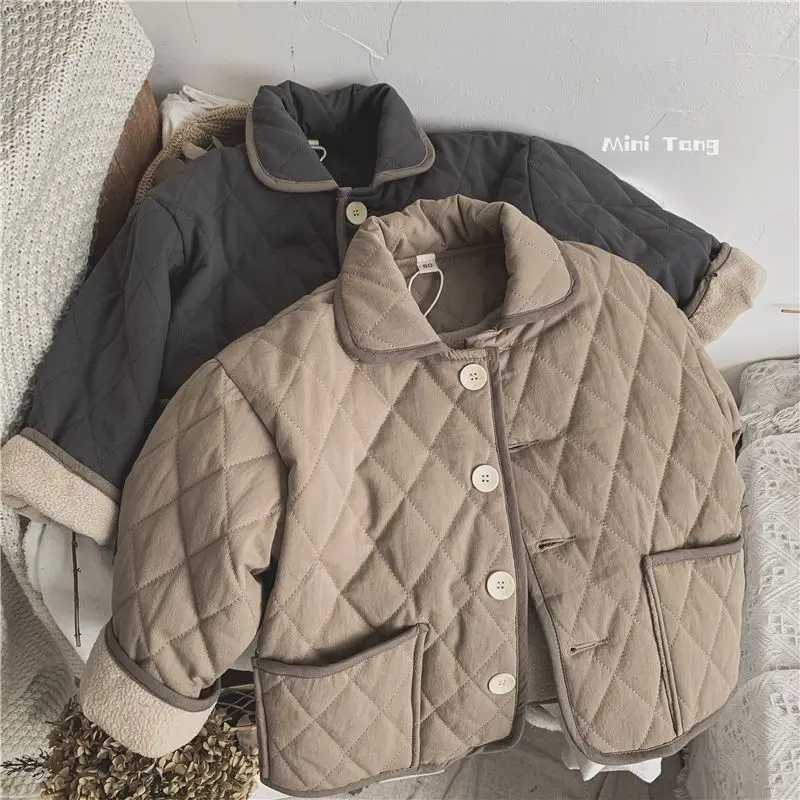 Boys autumn and winter literature and art retro style cotton jacket new thick cotton clothing childrens fashionable warm jacket M241018