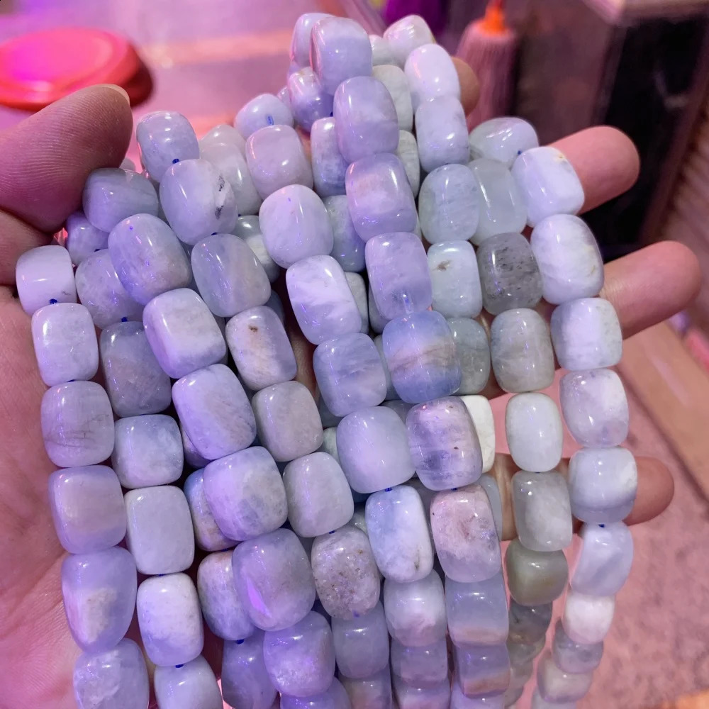 Natural aquamarine 10x15mm ruby pine bead DIY bracelet necklace jewelry making stone bead accessories wholesale 241017