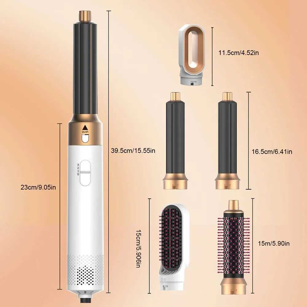 Professional air hairstylist 5-in-1 low-noise curly straight hair dryer 1000W hot air brush W241018