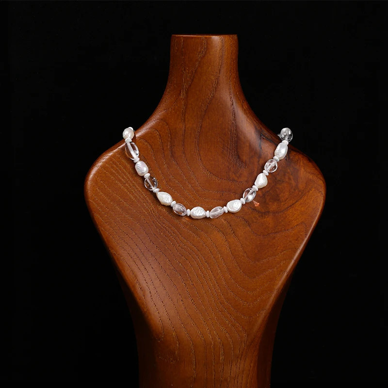 Change to a better natural quartz white pearl irregular bead necklace for women n for spiritual healing handmade necklace 241018