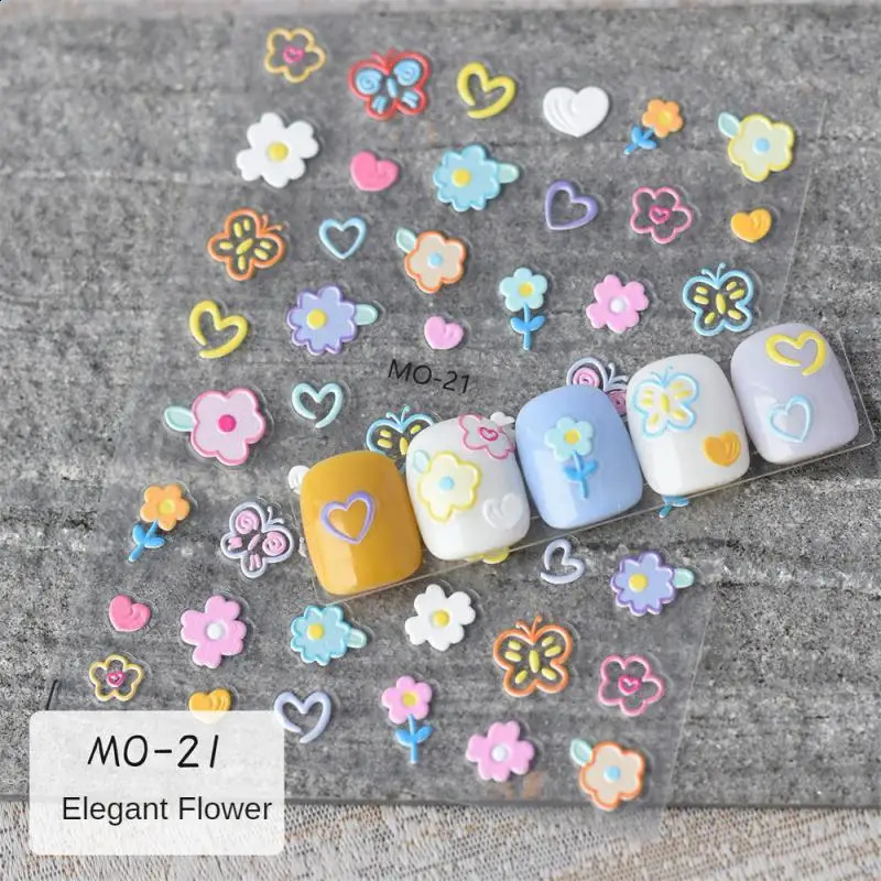 1~20PCS Nail Stickers Flowers Durable Fit Small Volume Small Fashionable And Beautiful Beauty And Health Sticker Love 241017