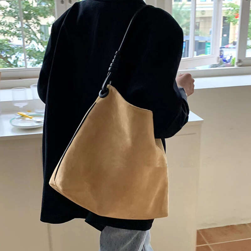 Handbag Small Retro Suede for Women Casual Versatile Handle Shoulder Bags Female Commuter Brown Purse Travel Underarm Bag