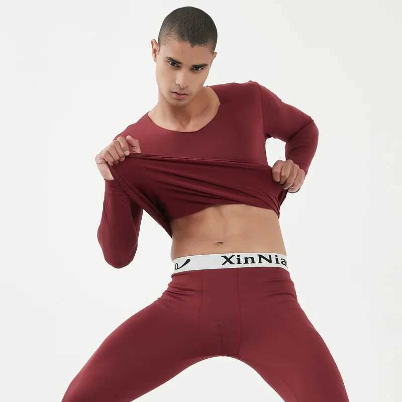Men's Thermal Underwear Fancy Winter Hot Underwear Mens Long Wear Johns Kp Warm Hot Clothing Mens Hot Underwear Plus Velvet Size L-XXXL Y241018Y1