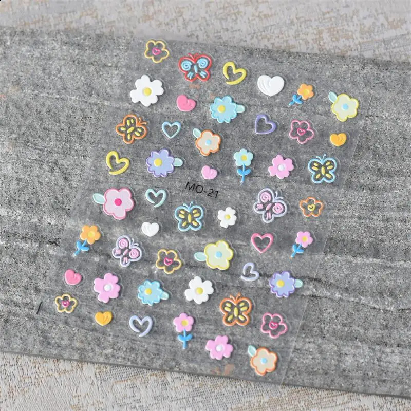1~20PCS Nail Stickers Flowers Durable Fit Small Volume Small Fashionable And Beautiful Beauty And Health Sticker Love 241017