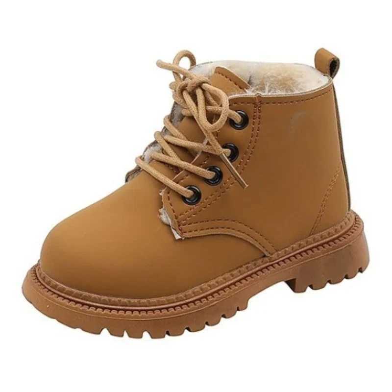 Boots New Childrens Boots Winter Boys Soft Robot Anti slip Waterproof Walking Shoes Girls Mat Warm Snow Boots Childrens Short Boots H241018