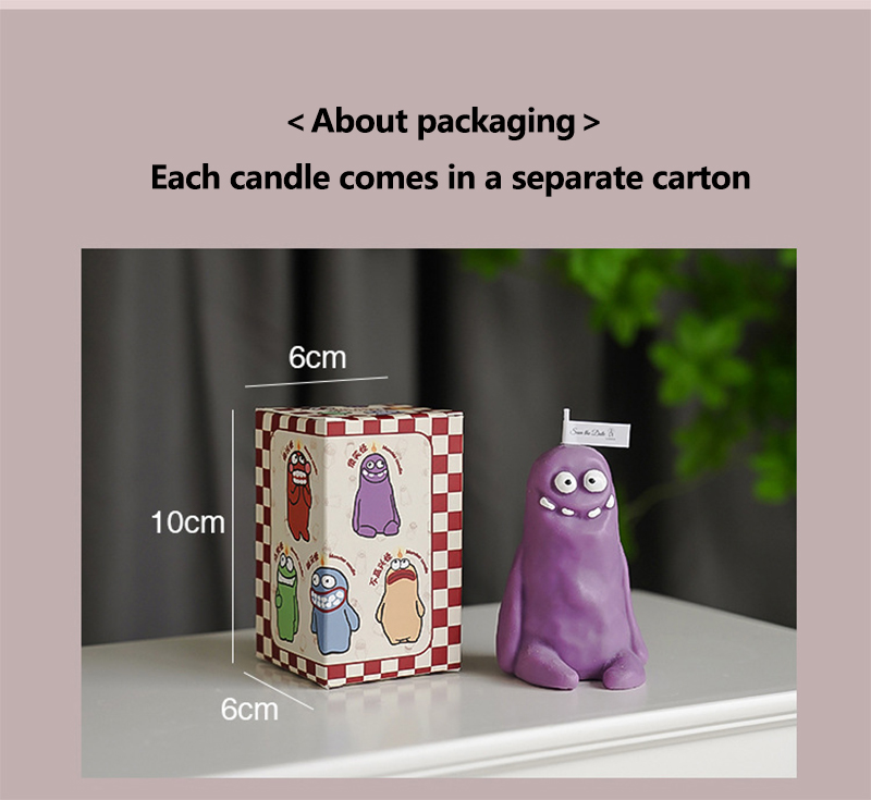 Clay Monster Candles Wholesale Ugly fragrance birthday gift companion cartoon shape scented candles S260204