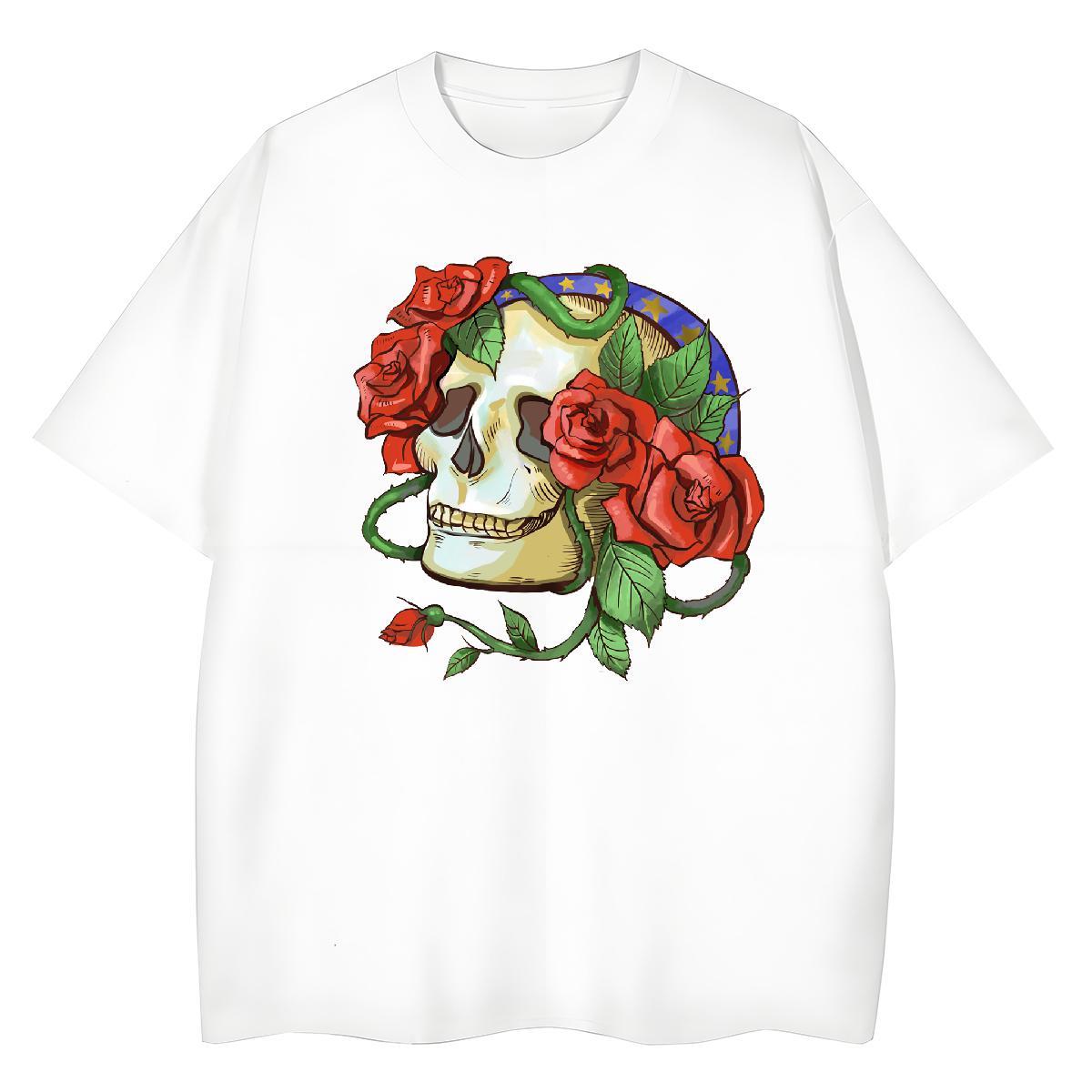 2024 Designer T Shirt For Woman 230g 100% Cotton O-Neck Short Sleeve Home Outdoor skull Tshirt for Man Woman Loose fit Oversized L-4XL Tops