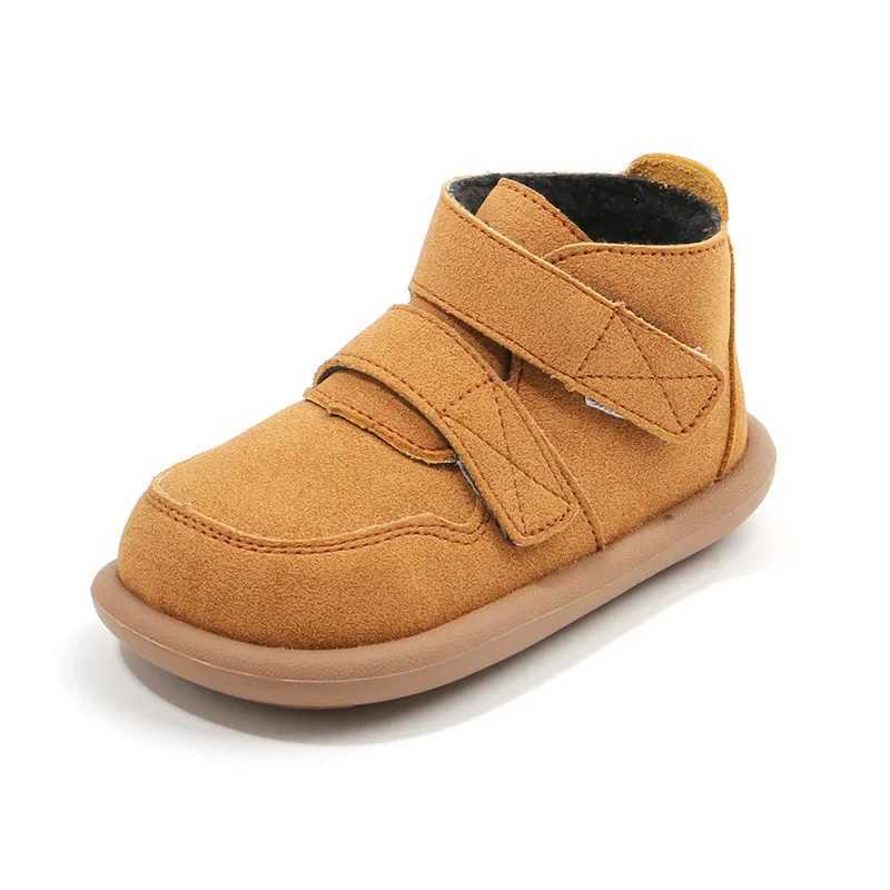 Boots Autumn and winter boys and girls boots outdoor plush childrens casual shoes baby shoes Oxford suede anti slip soft soled childrens ankle boots H
