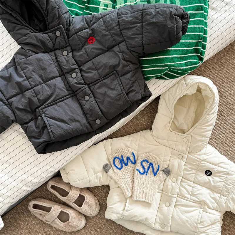 Winter New Childrens Warm Jacket with Velvet Thick Boys Hooded Down Jacket Baby Girls Cotton padded Jacket Childrens Clothing M241018