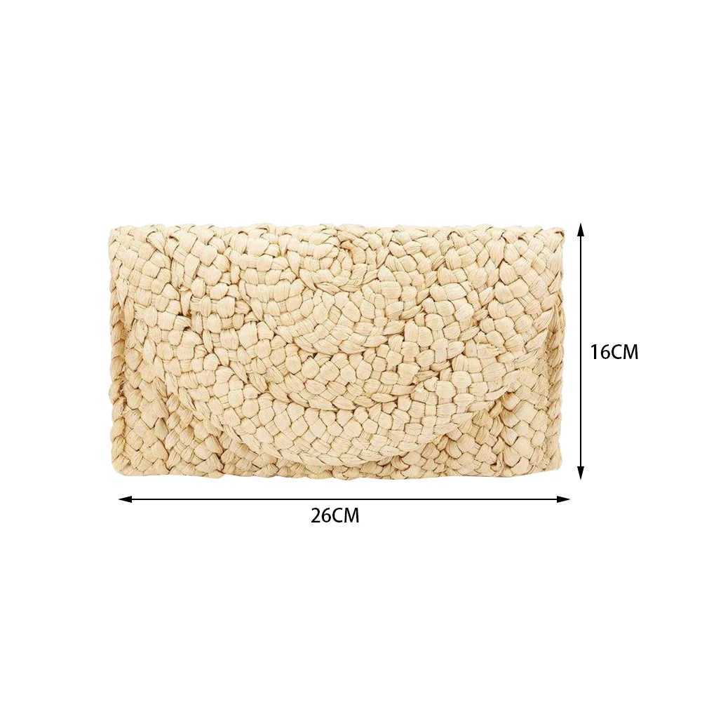 Summer beach vacation bag for women hand woven Rattan Str womens handbag new fashion luxury bag womens wallet Z241018