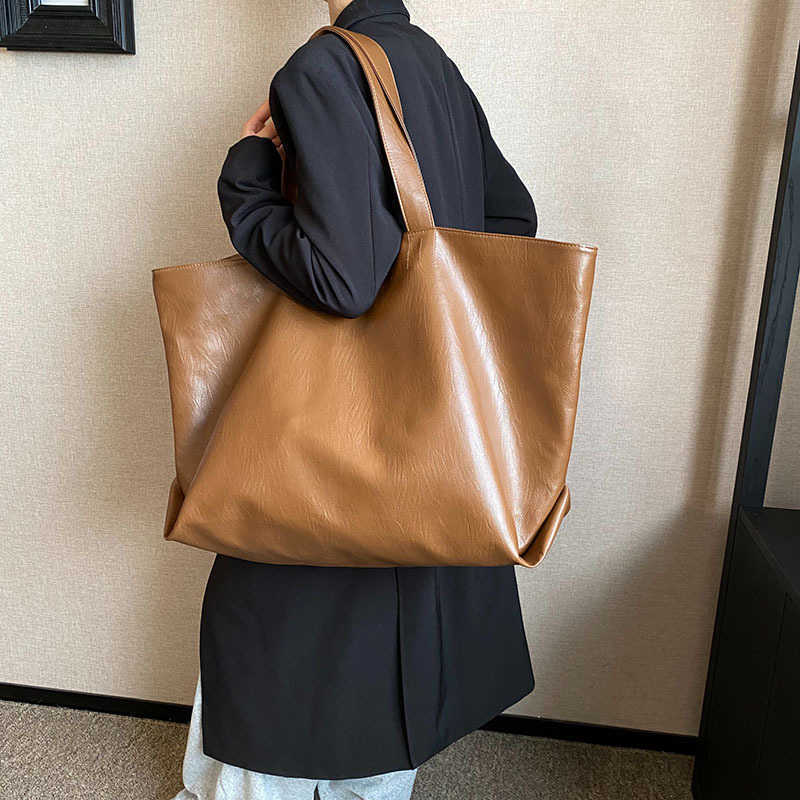 Large capacity textured bag for women high-end single shoulder bag ins simple versatile portable tote bag 241015