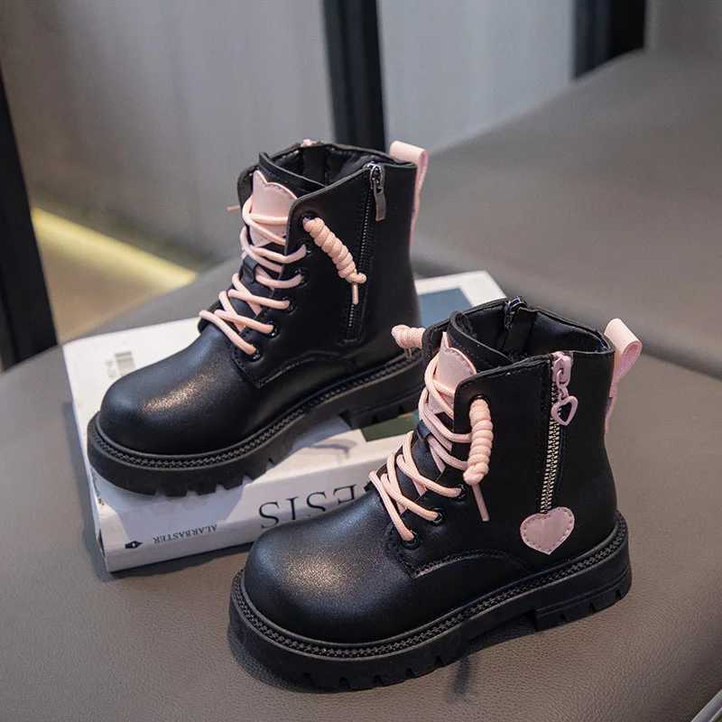 Boots Girls Warm Ankle Boots Fashion Double Zip Kids Beautiful Princess Boots Non-slip Children Performance Catwalk Boots Winter New H241018