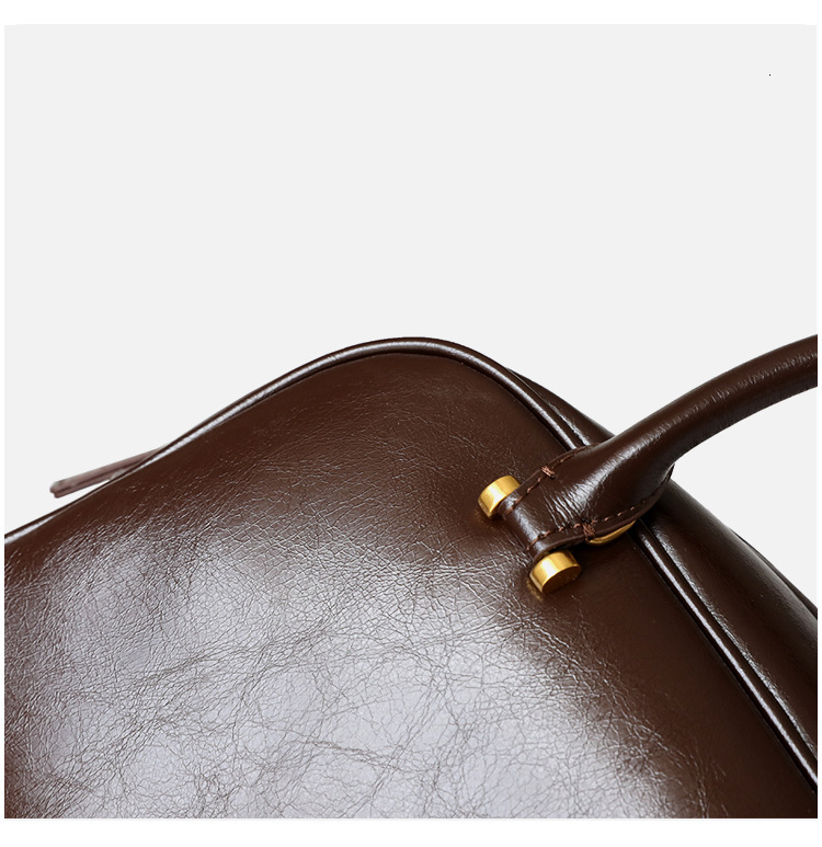2024 New Boston Pillow Tote Women Real Leather Retro Bowg Bag Designer Handbag Large Capacity Crossbody Bags