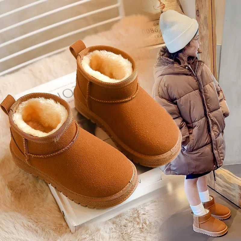Boots 2024 Fashion Childrens Casual Shoes Girls and Boys Cotton Snow Boots Warm Childrens Boots Boys Winter Cotton Shoes Sports Shoes H241018