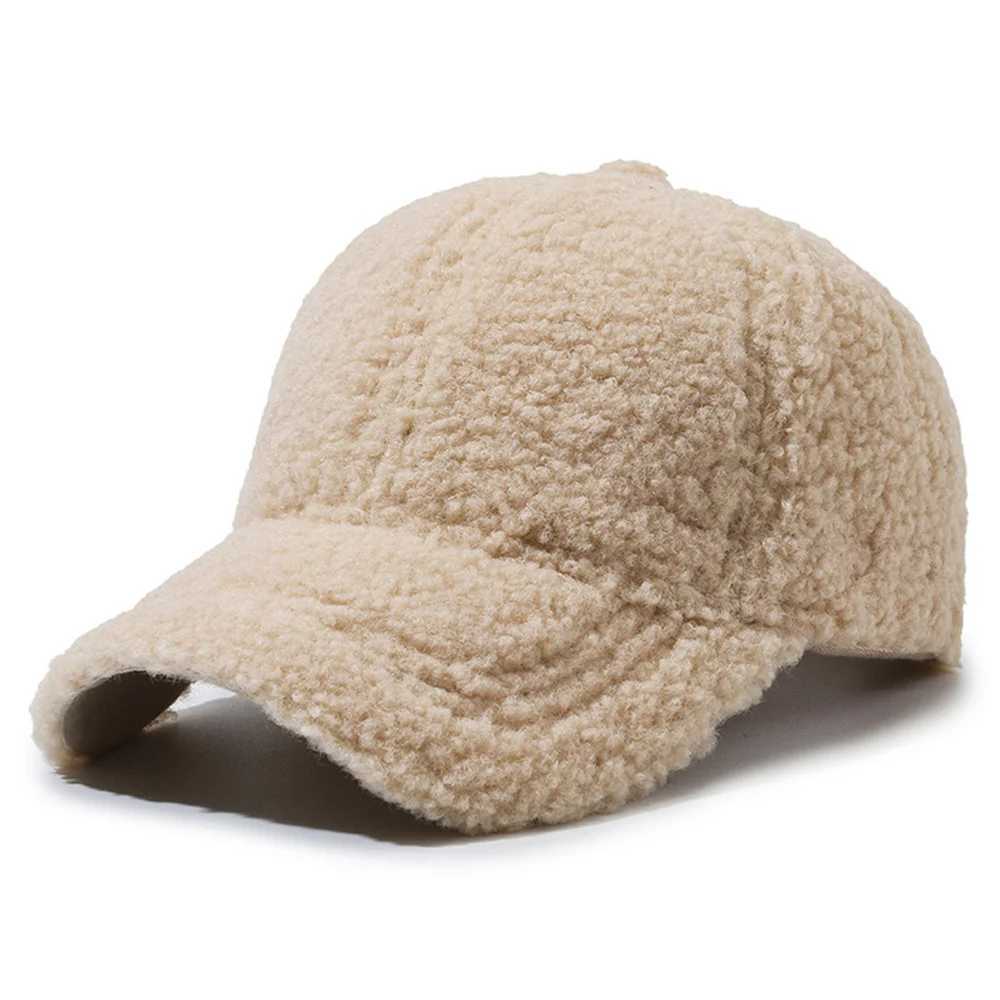 Fashion Winter Men Women Baseball Cap Artificial Lamb Wool Hats Version Tide Warm Cap Plush Baseball Caps Autumn Baseball CapX241018