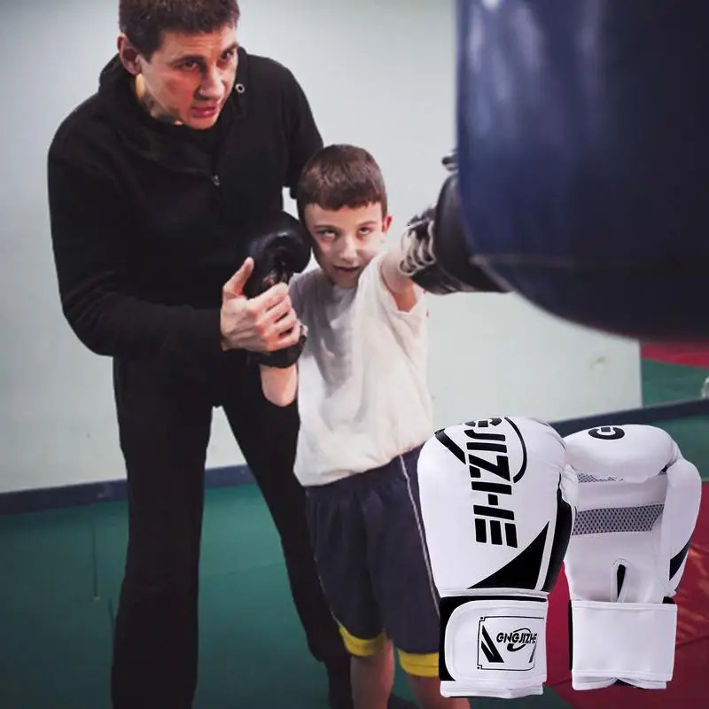 Kids Boxing Gloves PU Sparring Punching Gloves 6oz/8oz Training Boxing Gloves For Girls Boys Fighting Kickboxing Equipment 241008