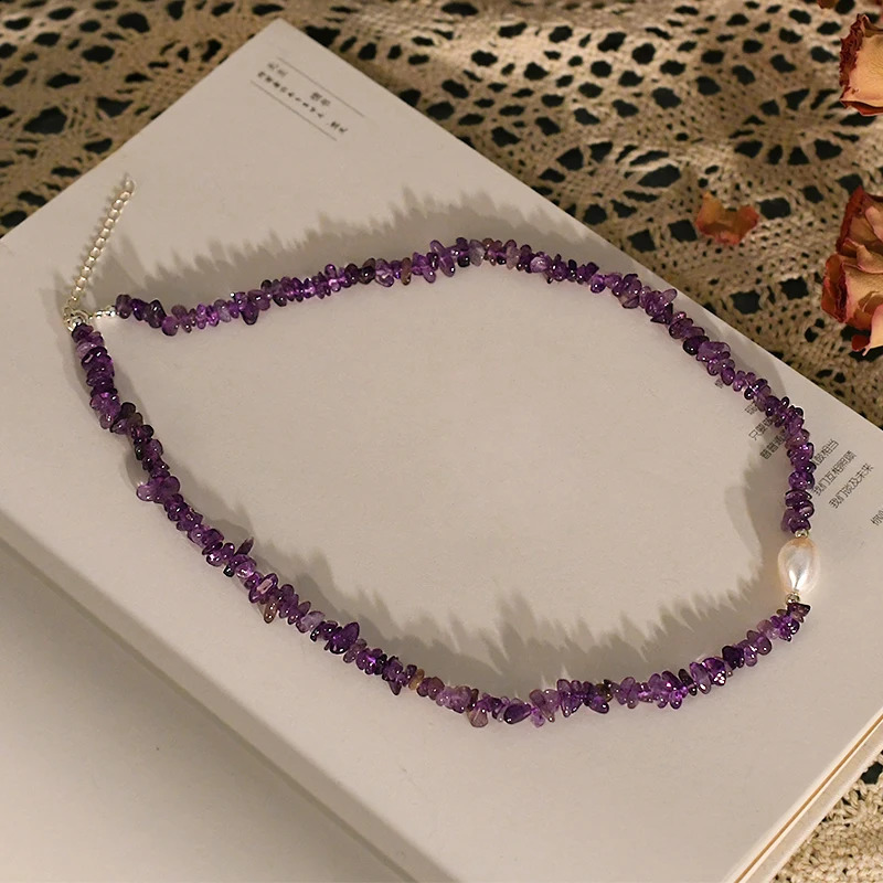 ASHIQI 925 sterling silver natural Baroque pearl necklace irregular crystal stone color womens party jewelry 241018