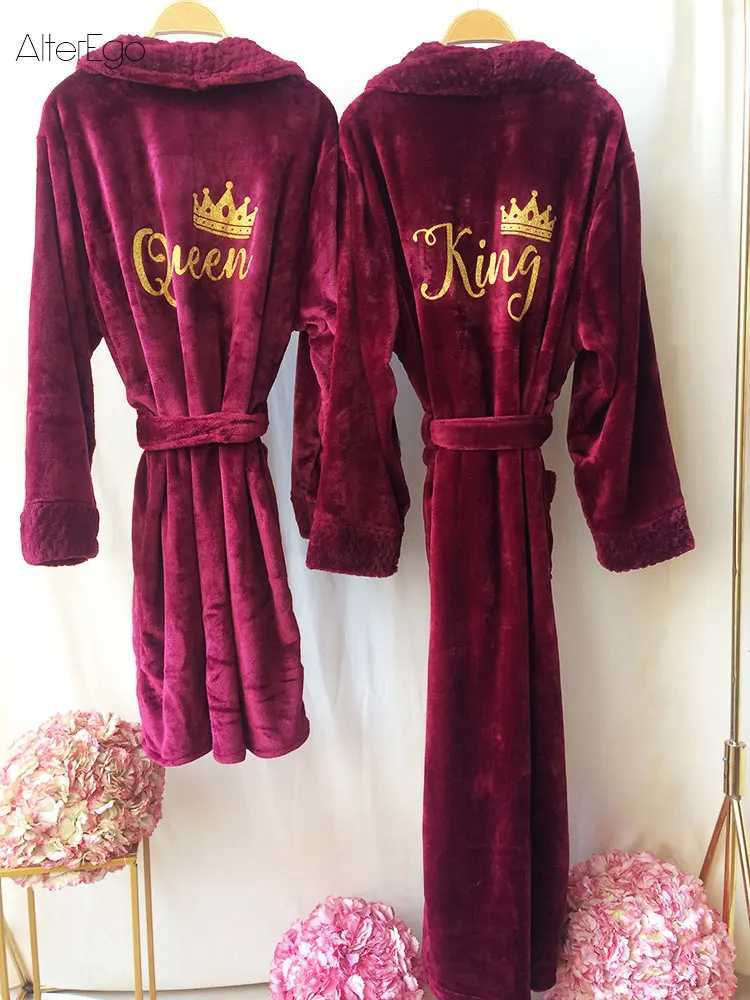 Custom Couple Bathrobe Personalized Wedding Bathrobe Flannel Anniversary King Queen Robes Honeymoon Mr Gift Bride And Groom GiftXJ241018