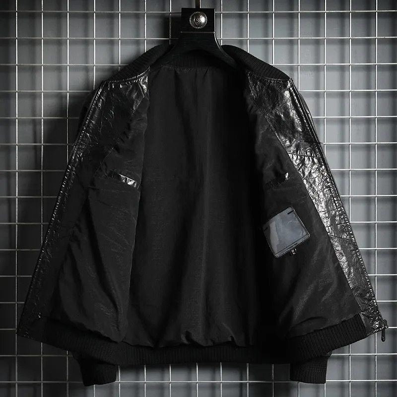 Retro Embroidery Genuine Leather Jacket Men Zipper Stand Collar Bomber Jackets Slim Fit ner Punk Cowhide Motorcycle Coat 241018