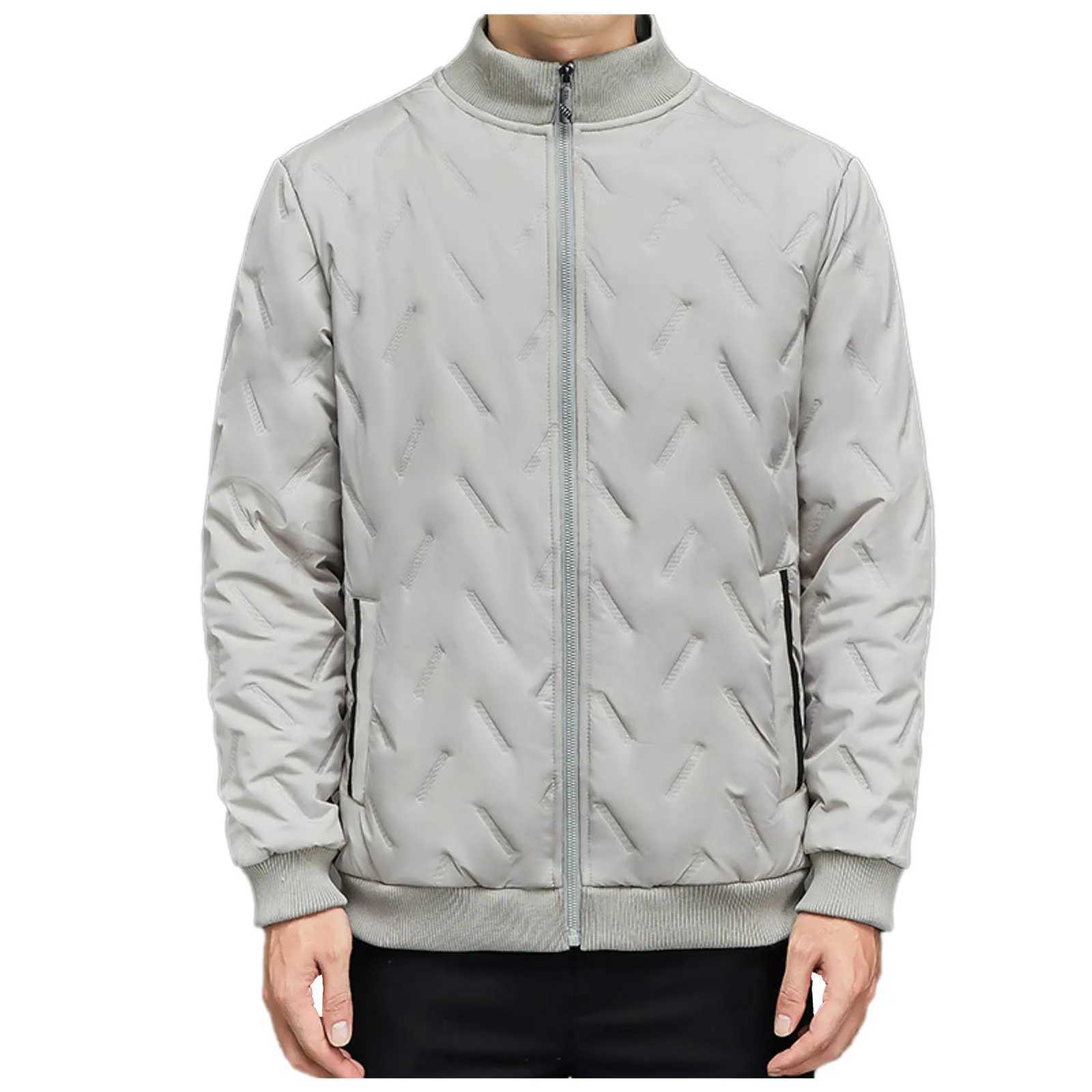 Men Down Jacket Casual Autumn Winter Bomber Jacket Stand Collar Thicken Fashion Clothing Streetwear Cotton Padded Slim Fit Coat LX241018